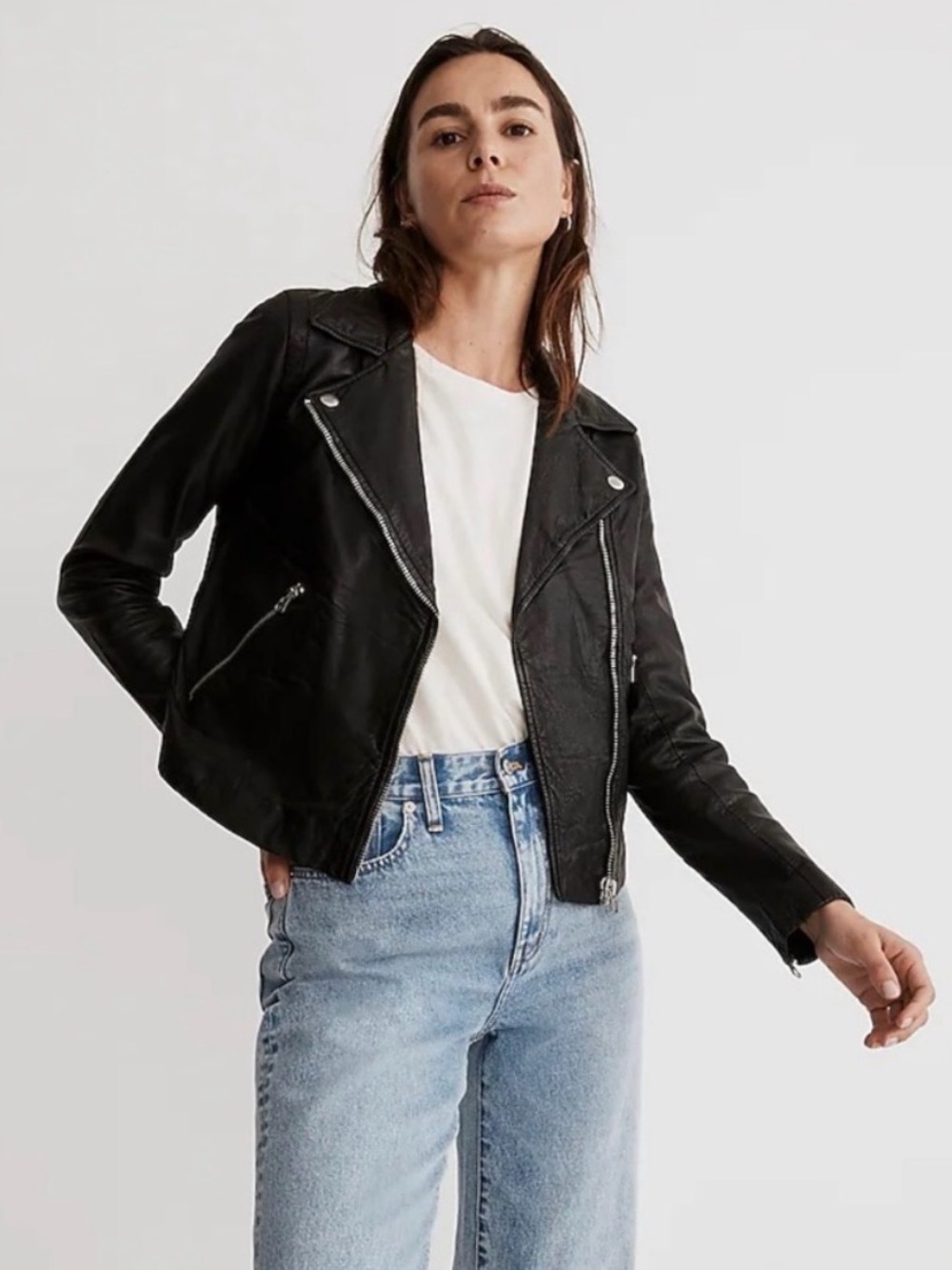Madewell Black Leather Moto Jacket